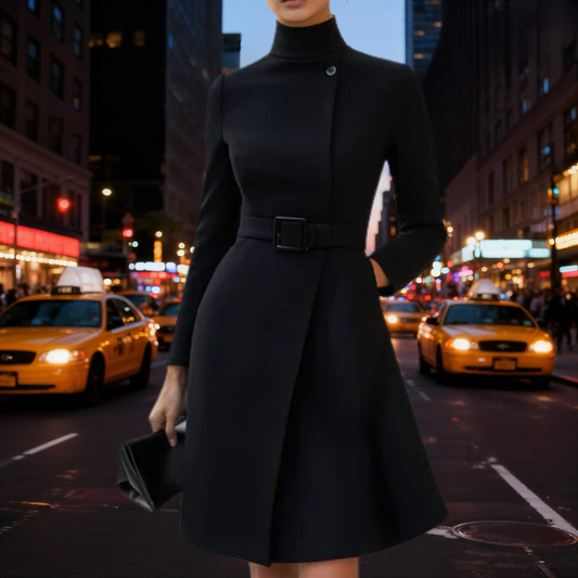 EMÉ deluxe ™ – High-Neck Wool Blend Dress for City Layers
