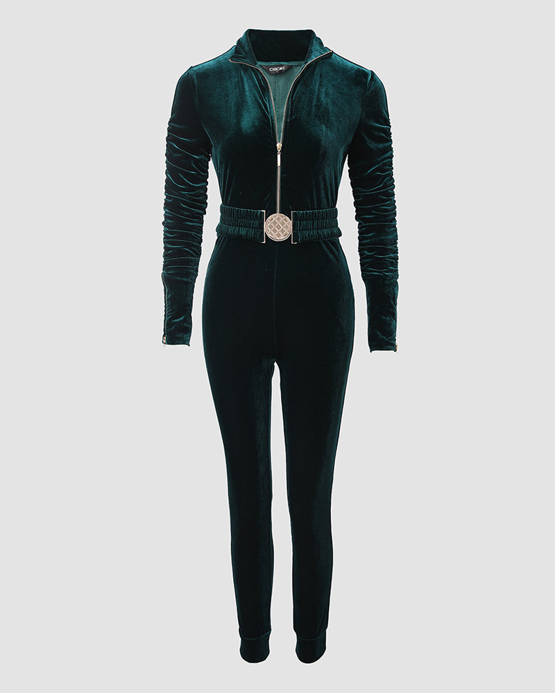 CHRISTMAS™ Jumpsuit Velvet Zipper