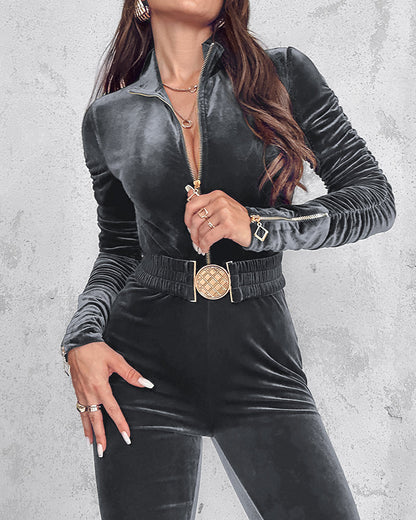 CHRISTMAS™ Jumpsuit Velvet Zipper