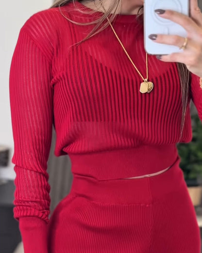 CHRISTMAS™ Top and Casual Wide Leg Pants Set