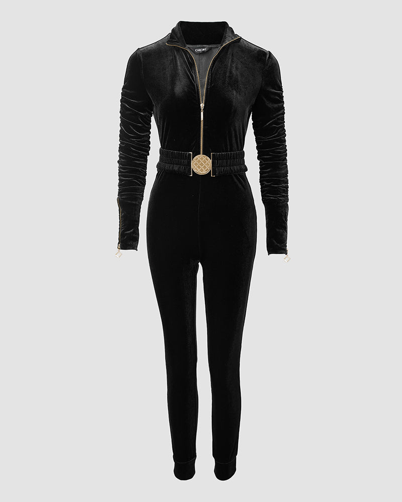 CHRISTMAS™ Jumpsuit Velvet Zipper